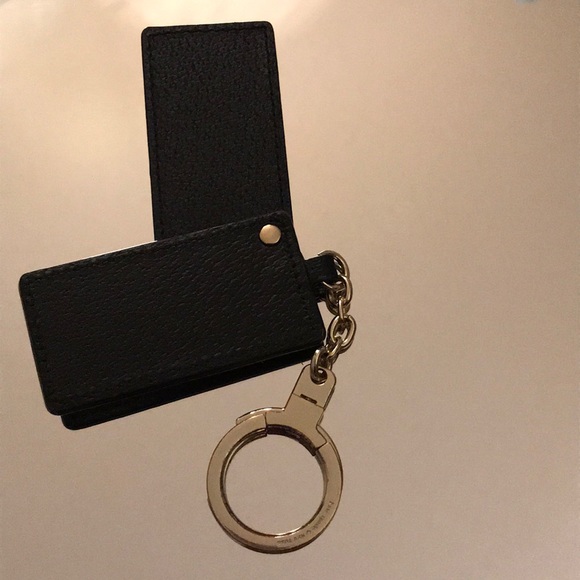 Kate Spade Black Leather Mirror Key Chain - Picture 4 of 5